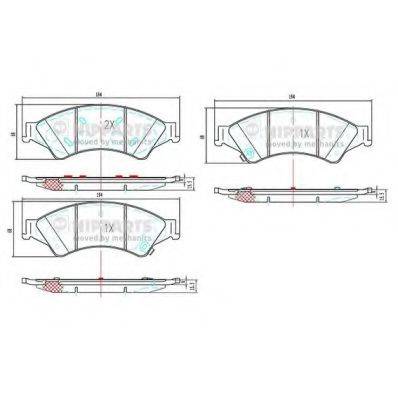 Комплект гальмівних колодок, дискове гальмо NIPPARTS N3603075