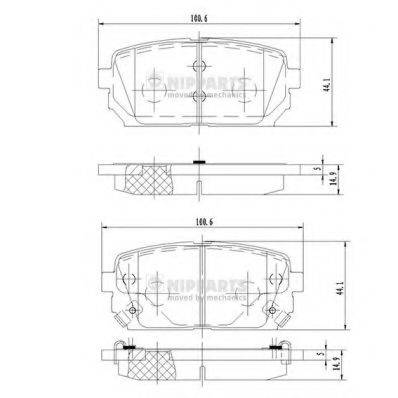 Комплект гальмівних колодок, дискове гальмо NIPPARTS N3610309