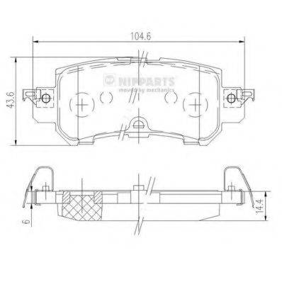 Комплект гальмівних колодок, дискове гальмо NIPPARTS N3613026