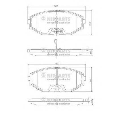 Комплект гальмівних колодок, дискове гальмо NIPPARTS J3601074