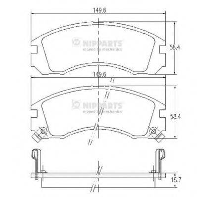 Комплект гальмівних колодок, дискове гальмо NIPPARTS J3605031