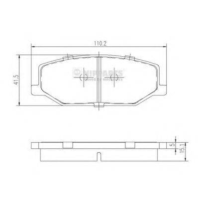 Комплект гальмівних колодок, дискове гальмо NIPPARTS J3608003