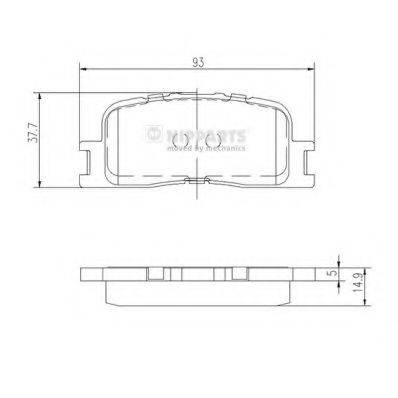 Комплект гальмівних колодок, дискове гальмо NIPPARTS J3612024