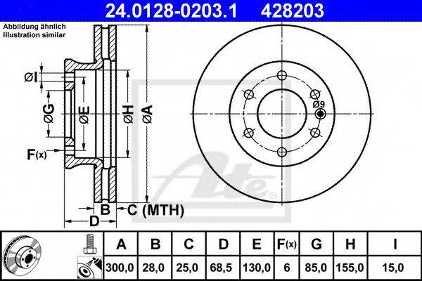 гальмівний диск ATE 24.0128-0203.1