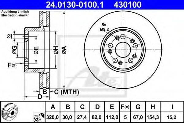 гальмівний диск ATE 24.0130-0100.1