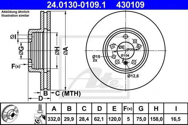 гальмівний диск ATE 24.0130-0109.1