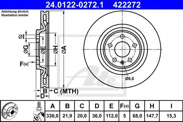 гальмівний диск ATE 24.0122-0272.1