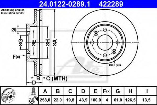 гальмівний диск ATE 24.0122-0289.1