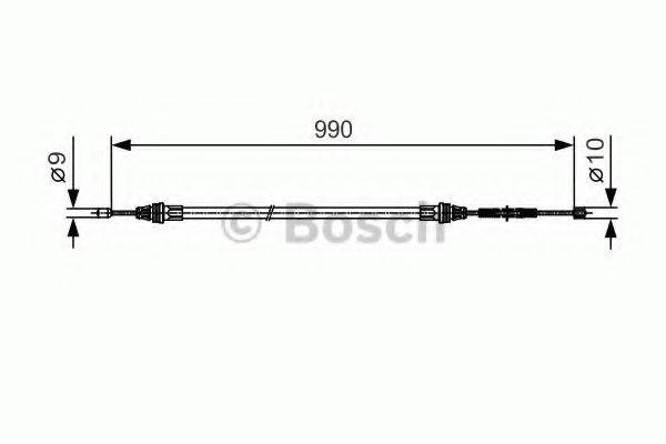 Трос, стоянкова гальмівна система BOSCH 1 987 477 751