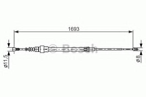 Трос, стоянкова гальмівна система BOSCH 1 987 477 817