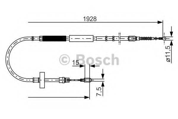 Трос, стоянкова гальмівна система BOSCH 1 987 477 922