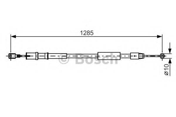 Трос, стоянкова гальмівна система BOSCH 1 987 482 026