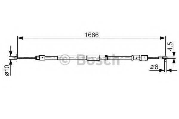 Трос, стоянкова гальмівна система BOSCH 1 987 482 032