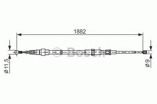 Трос, стоянкова гальмівна система BOSCH 1 987 482 193