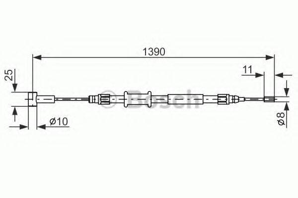 Трос, стоянкова гальмівна система BOSCH 1 987 482 213