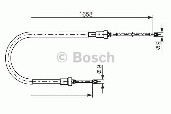 Трос, стоянкова гальмівна система BOSCH 1 987 482 234