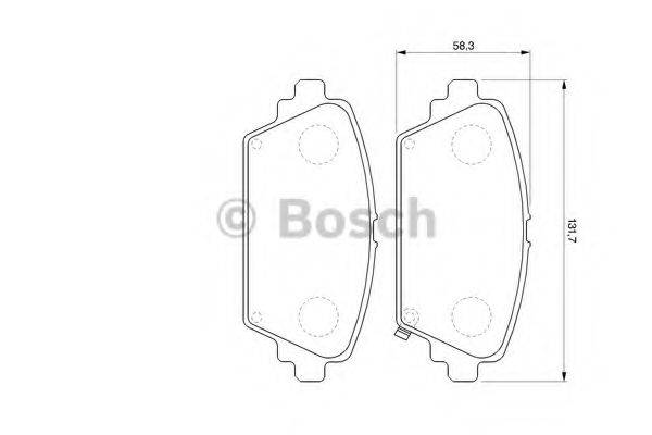 Комплект гальмівних колодок, дискове гальмо BOSCH 0 986 424 663