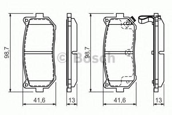 Комплект гальмівних колодок, дискове гальмо BOSCH 0 986 424 693