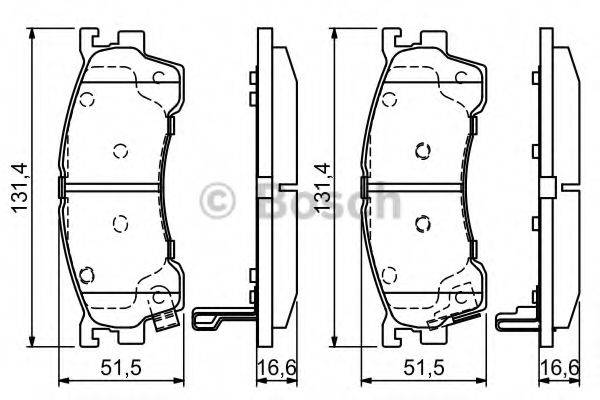 Комплект гальмівних колодок, дискове гальмо BOSCH 0 986 424 694