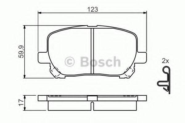 Комплект гальмівних колодок, дискове гальмо BOSCH 0 986 424 761