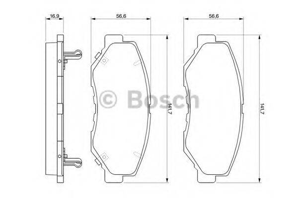 Комплект гальмівних колодок, дискове гальмо BOSCH 0 986 424 809