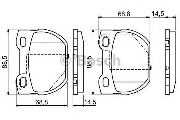 Комплект гальмівних колодок, дискове гальмо BOSCH 0 986 424 827