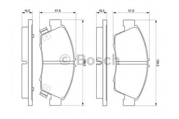 Комплект гальмівних колодок, дискове гальмо BOSCH 0 986 461 759