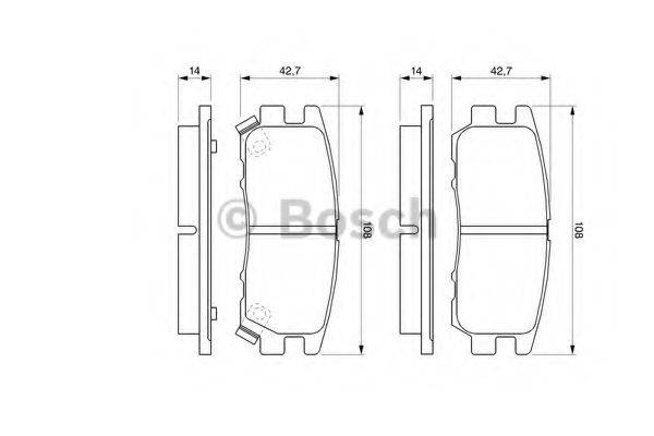 Комплект гальмівних колодок, дискове гальмо BOSCH 0 986 461 768