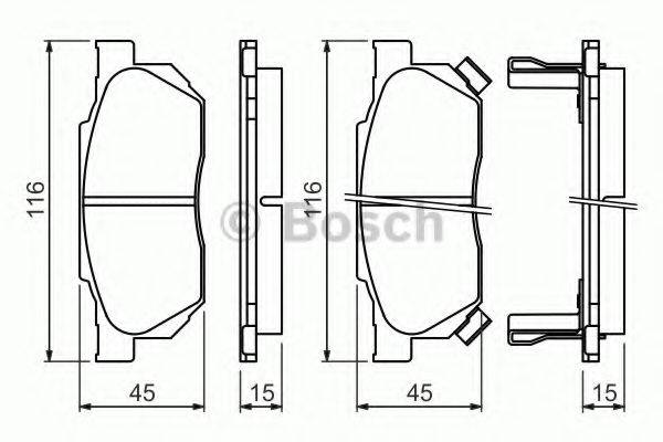 Комплект гальмівних колодок, дискове гальмо BOSCH 0 986 490 440