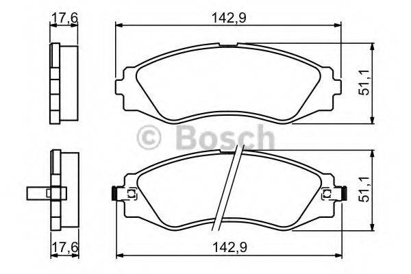 Комплект гальмівних колодок, дискове гальмо BOSCH 0 986 494 173