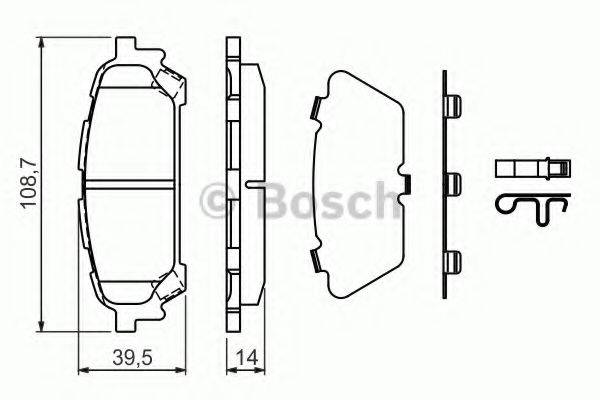 Комплект гальмівних колодок, дискове гальмо BOSCH 0 986 494 232