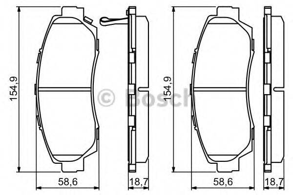 Комплект гальмівних колодок, дискове гальмо BOSCH 0 986 494 308