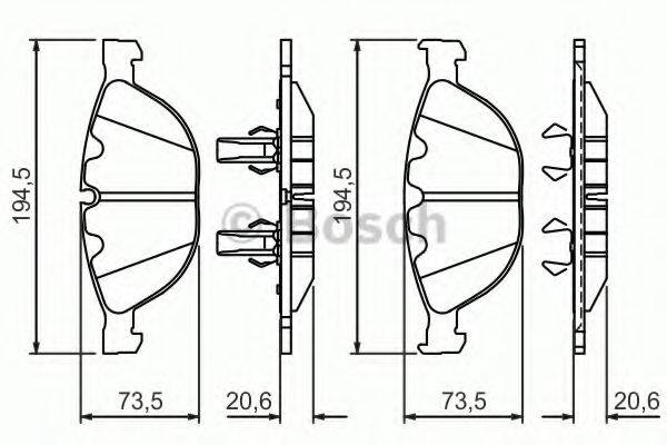 Комплект гальмівних колодок, дискове гальмо BOSCH 0 986 494 349