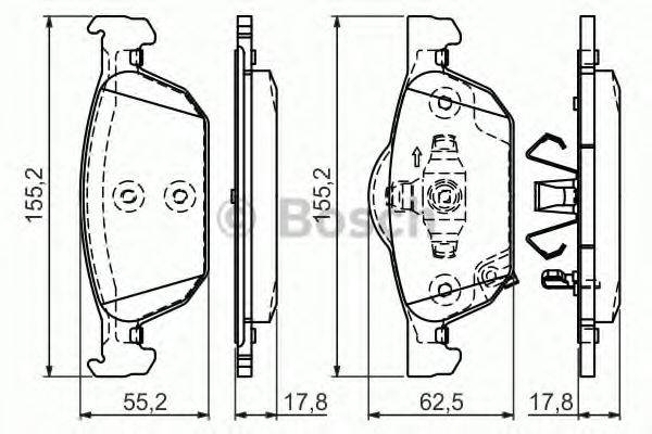 Комплект гальмівних колодок, дискове гальмо BOSCH 0 986 494 383