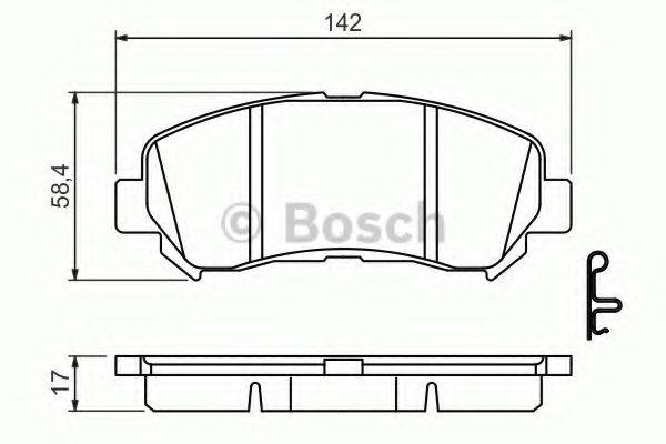 Комплект гальмівних колодок, дискове гальмо BOSCH 0 986 494 501