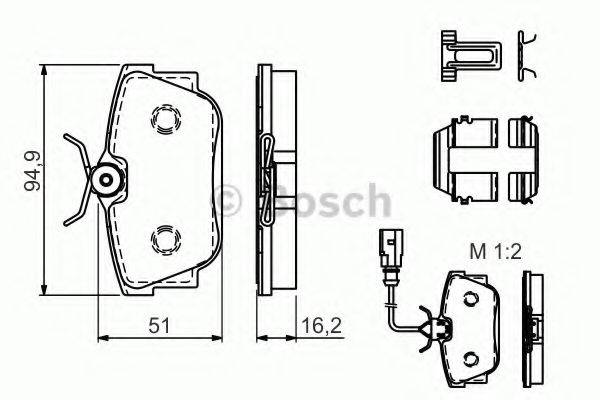 Комплект гальмівних колодок, дискове гальмо BOSCH 0 986 494 529