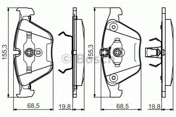 Комплект гальмівних колодок, дискове гальмо BOSCH 0 986 495 082