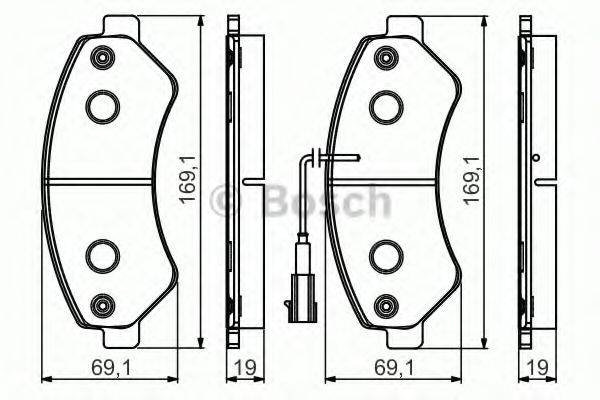 Комплект гальмівних колодок, дискове гальмо BOSCH 0 986 495 095