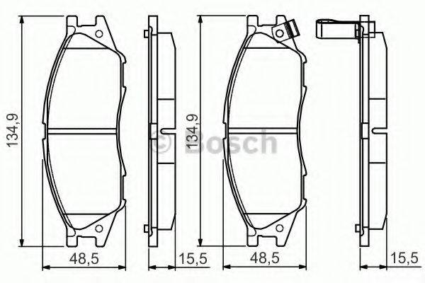 Комплект гальмівних колодок, дискове гальмо BOSCH 0 986 495 146