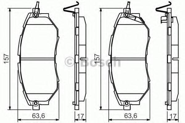 Комплект гальмівних колодок, дискове гальмо BOSCH 0 986 495 156