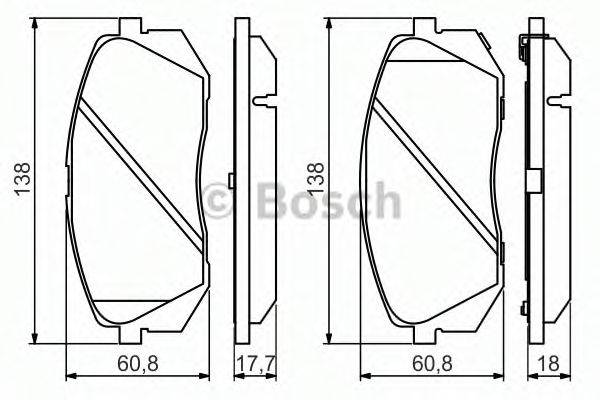 Комплект гальмівних колодок, дискове гальмо BOSCH 0 986 494 559