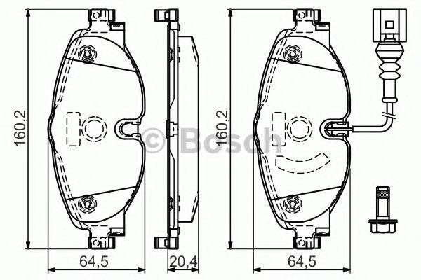 Комплект гальмівних колодок, дискове гальмо BOSCH 0 986 494 660