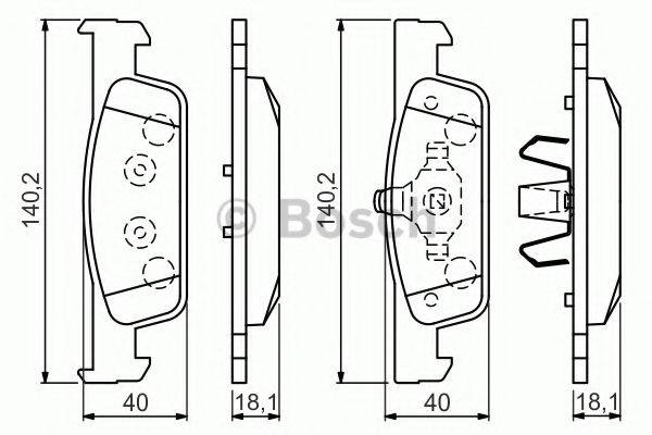 Комплект гальмівних колодок, дискове гальмо BOSCH 0 986 494 661