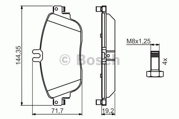 Комплект гальмівних колодок, дискове гальмо BOSCH 0 986 494 662