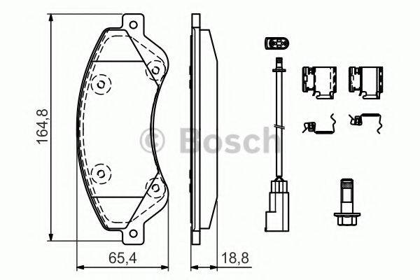 Комплект гальмівних колодок, дискове гальмо BOSCH 0 986 494 613