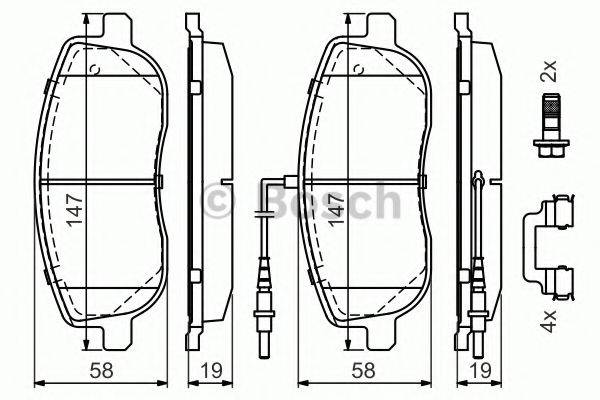 Комплект гальмівних колодок, дискове гальмо BOSCH 0 986 494 615