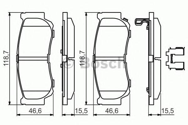 Комплект гальмівних колодок, дискове гальмо BOSCH 0 986 494 628