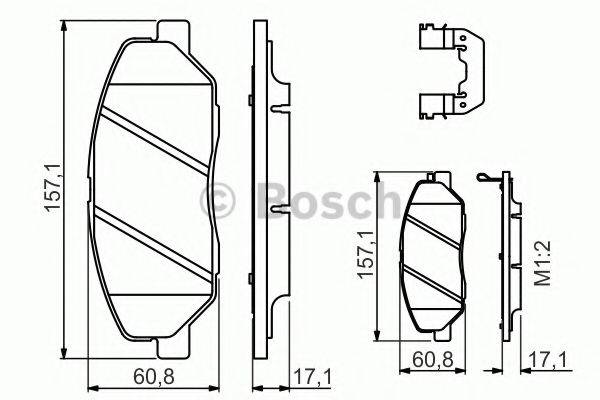 Комплект гальмівних колодок, дискове гальмо BOSCH 0 986 494 631