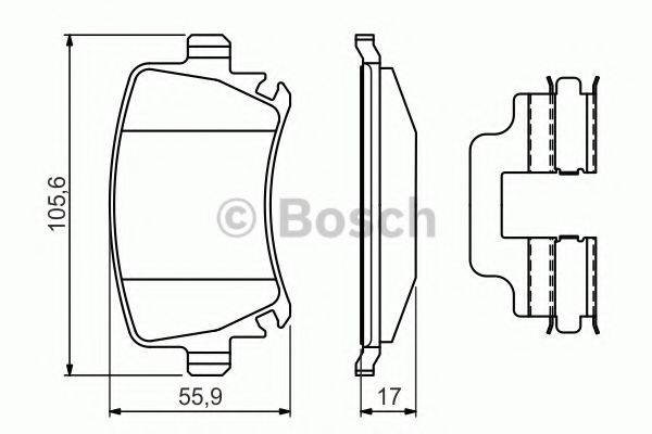 Комплект гальмівних колодок, дискове гальмо BOSCH 0 986 494 649