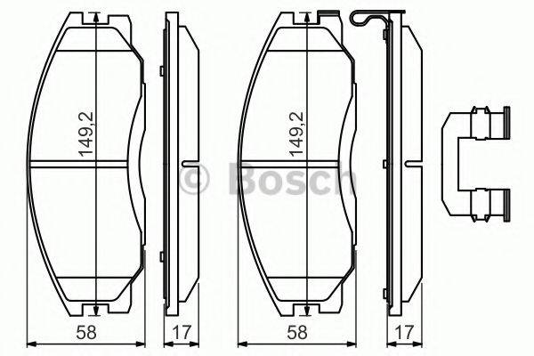 Комплект гальмівних колодок, дискове гальмо BOSCH 0 986 494 650